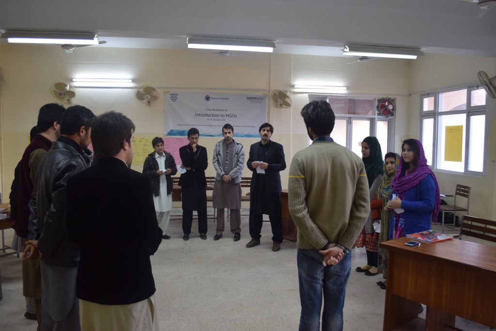 6 Mr. Rizwan Qazi (one of the facilitator for training) with the participant of training during an energizer exercise